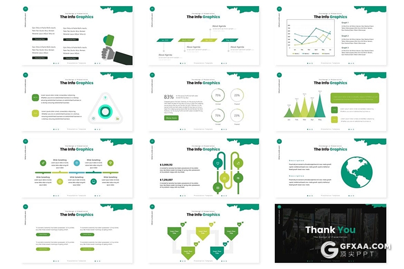 30页绿色植物仙人掌主题PPT模板 - 顶尖PPT
