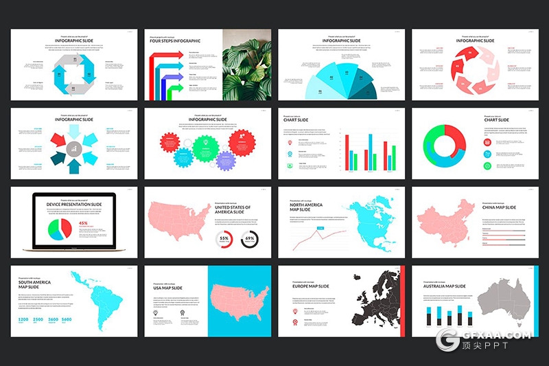 51页国外极简风格时尚主流PPT模板 赠送大量icon图标素材 - 顶尖PPT