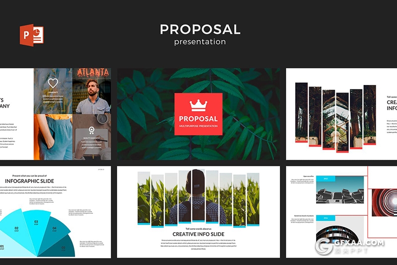 51页国外极简风格时尚主流PPT模板 赠送大量icon图标素材 - 顶尖PPT