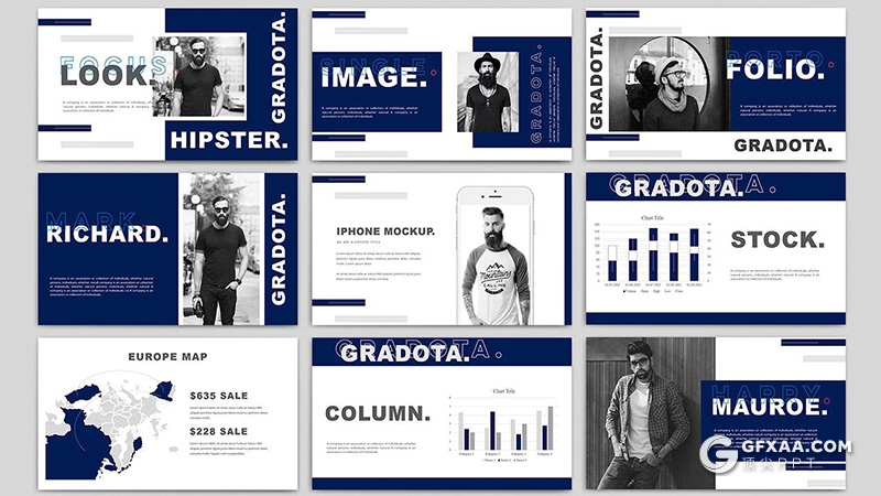 30页时尚杂志潮流风格keynote模板 - 顶尖PPT