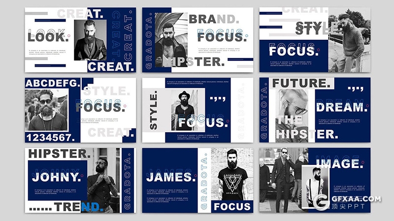 30页时尚杂志潮流风格keynote模板 - 顶尖PPT