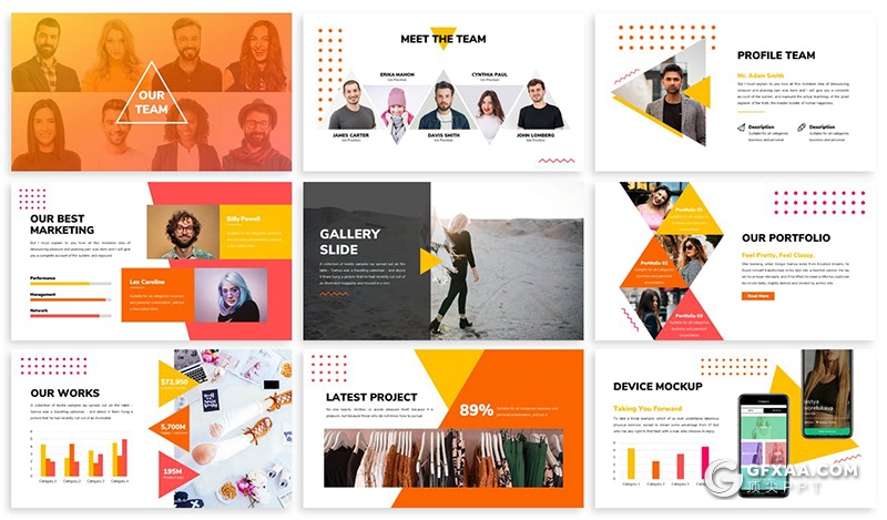 30页创意三角形时尚杂志风格PPT模板 - 顶尖PPT