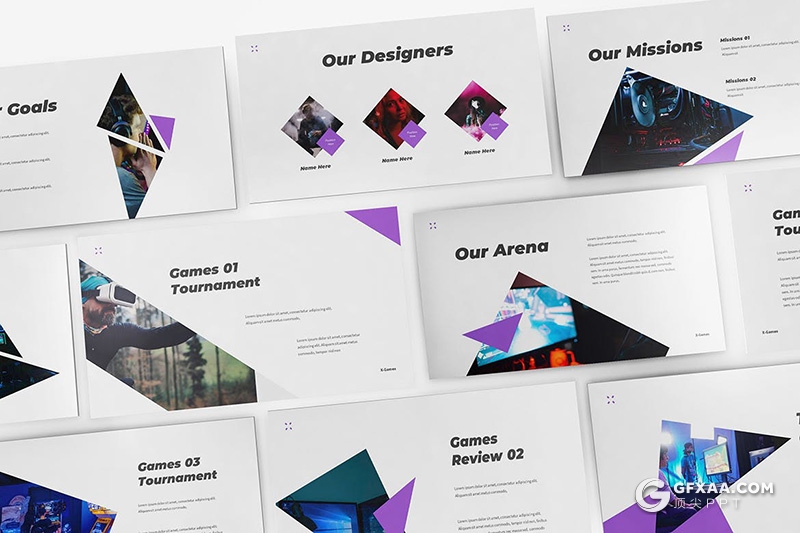 30页创意版式VR虚拟游戏主题PPT模板 - 顶尖PPT