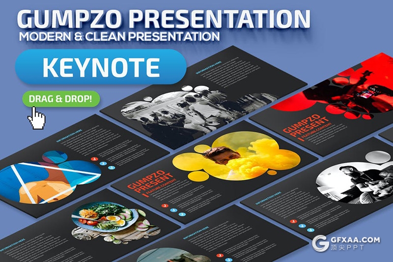 国外创意图片占位符通用keynote模板 - 顶尖PPT