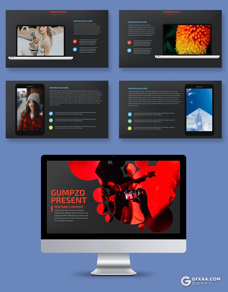 国外创意图片占位符通用PPT模板 - 顶尖PPT