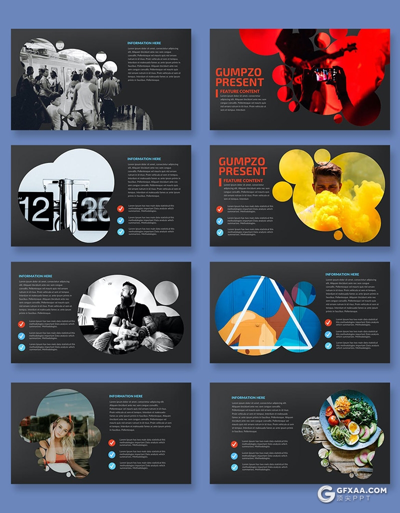 国外创意图片占位符通用PPT模板 - 顶尖PPT