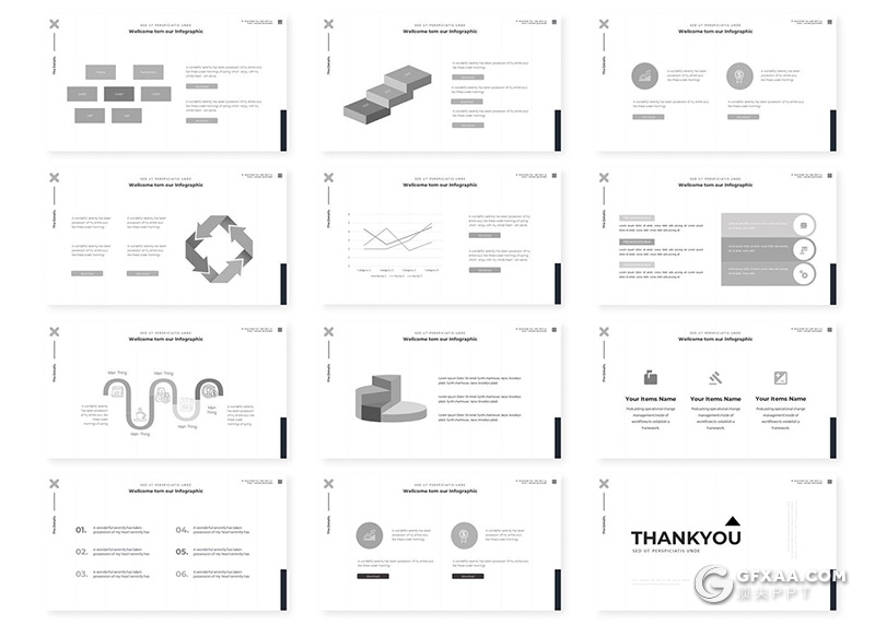 30页人文艺术主题国外PPT模板5种配色 - 顶尖PPT