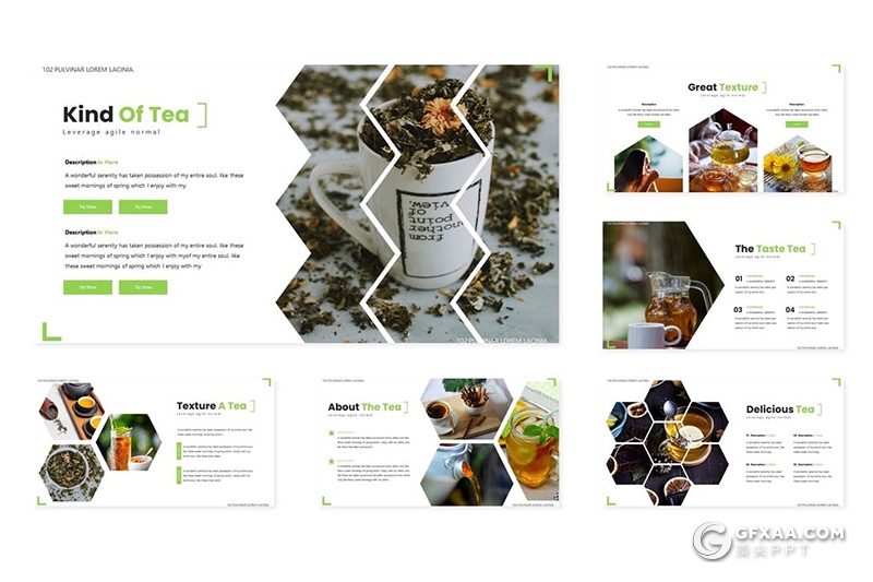 30页绿茶饮料产品市场分析PPT模板5种配色 - 顶尖PPT