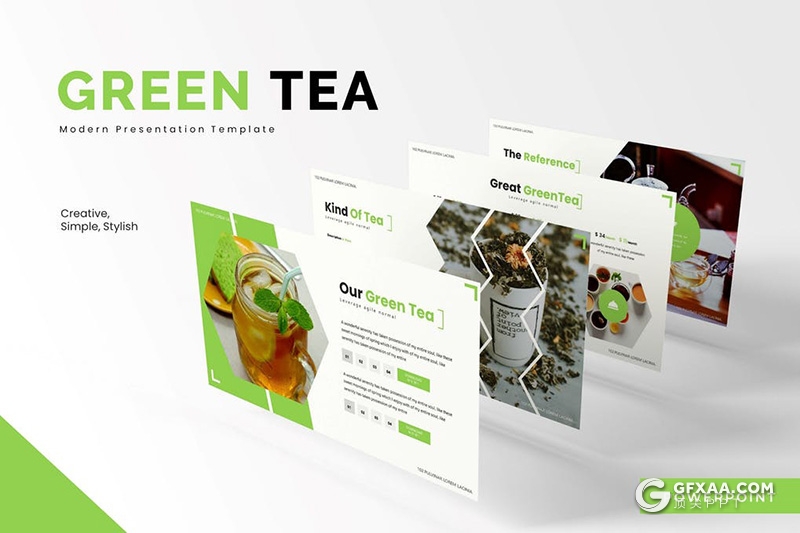 30页绿茶饮料产品市场分析PPT模板5种配色 - 顶尖PPT