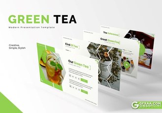 30页绿茶饮料产品市场分析PPT模板5种配色 - 顶尖PPT