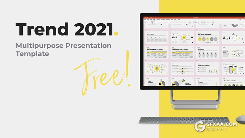 135页简约风格国外工作计划总结数据图形PPT模板 - 顶尖PPT