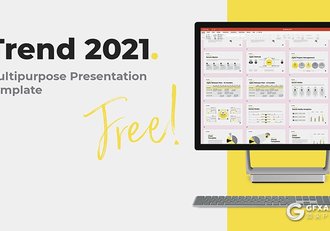 135页简约风格国外工作计划总结数据图形PPT模板 - 顶尖PPT