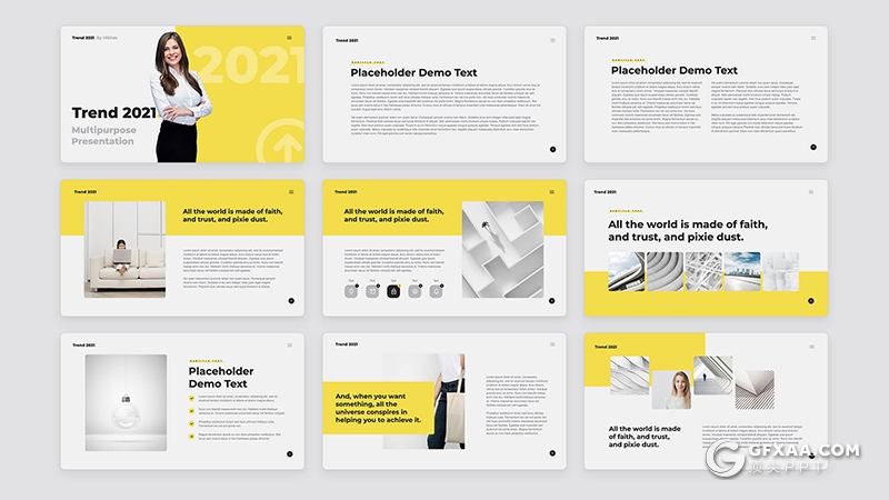 135页简约风格国外工作计划总结数据图形PPT模板 - 顶尖PPT