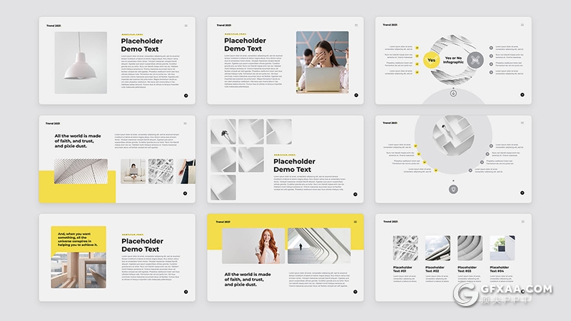 135页简约风格国外工作计划总结数据图形PPT模板 - 顶尖PPT