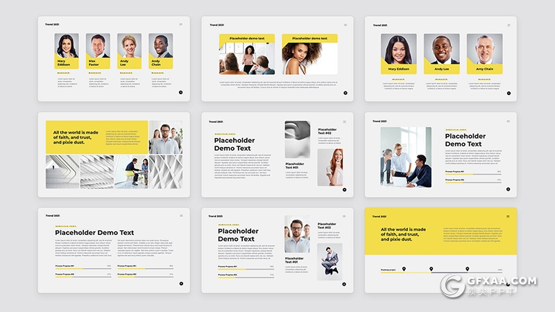 135页简约风格国外工作计划总结数据图形PPT模板 - 顶尖PPT