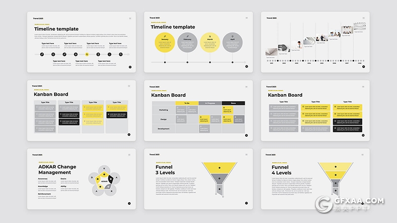 135页简约风格国外工作计划总结数据图形PPT模板 - 顶尖PPT