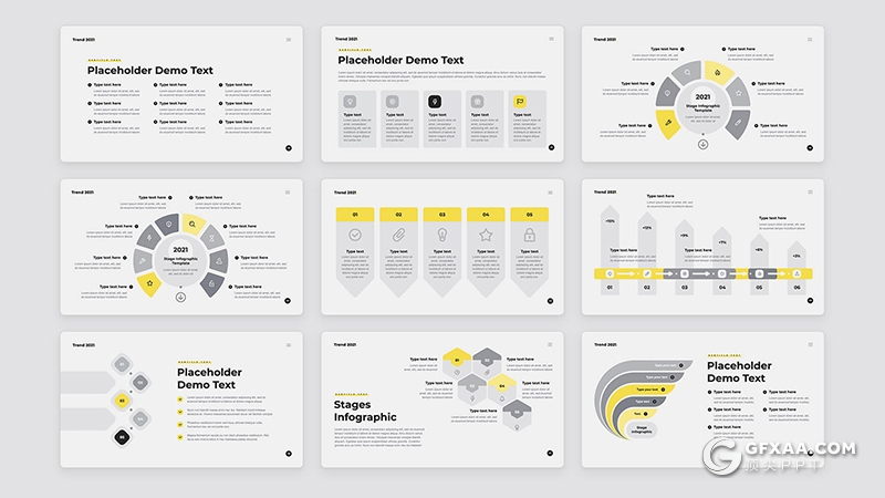 135页简约风格国外工作计划总结数据图形PPT模板 - 顶尖PPT