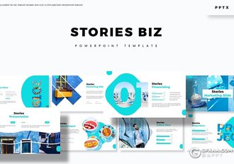 30页时尚小清新国外优质PPT模板5种配色 - 顶尖PPT