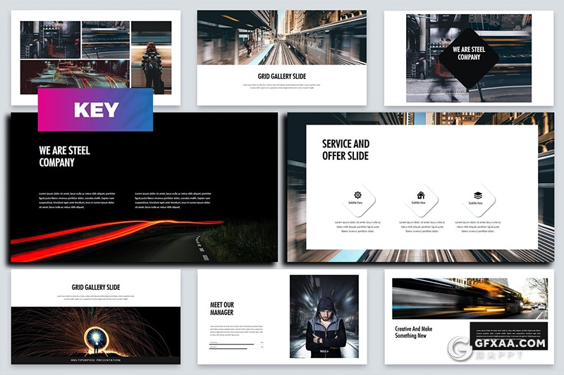 30页国外时尚简约风格keynote模板 - 顶尖PPT