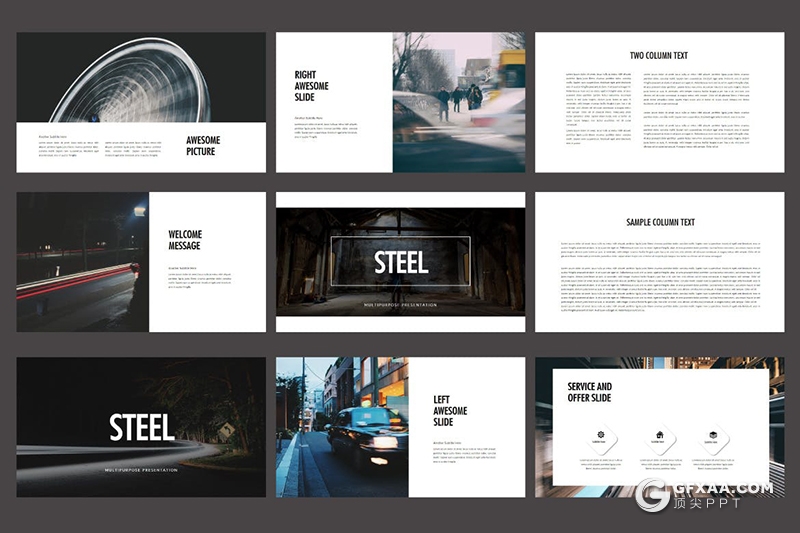 30页国外时尚简约风格PPT模板 - 顶尖PPT