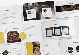 30页餐饮美食主题Google slides模板 - 顶尖PPT