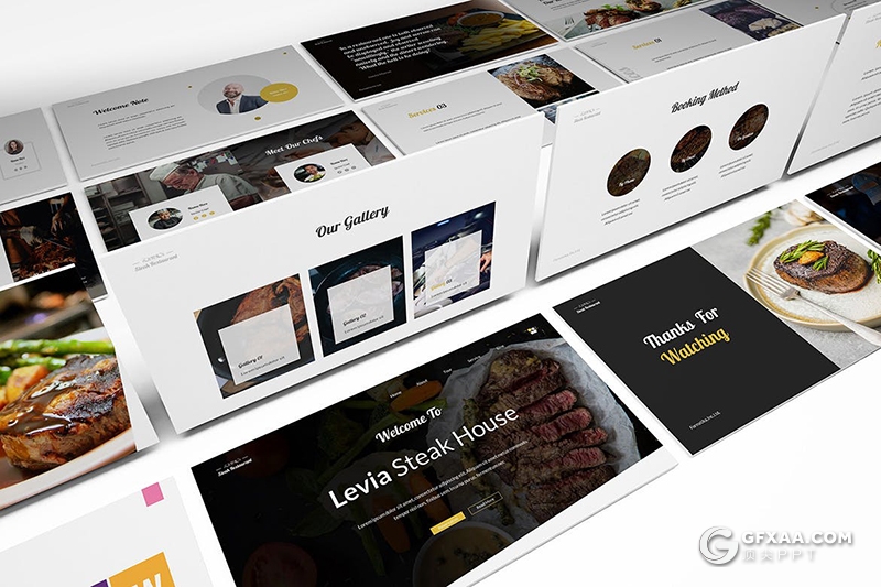 30页餐饮美食主题Google slides模板 - 顶尖PPT