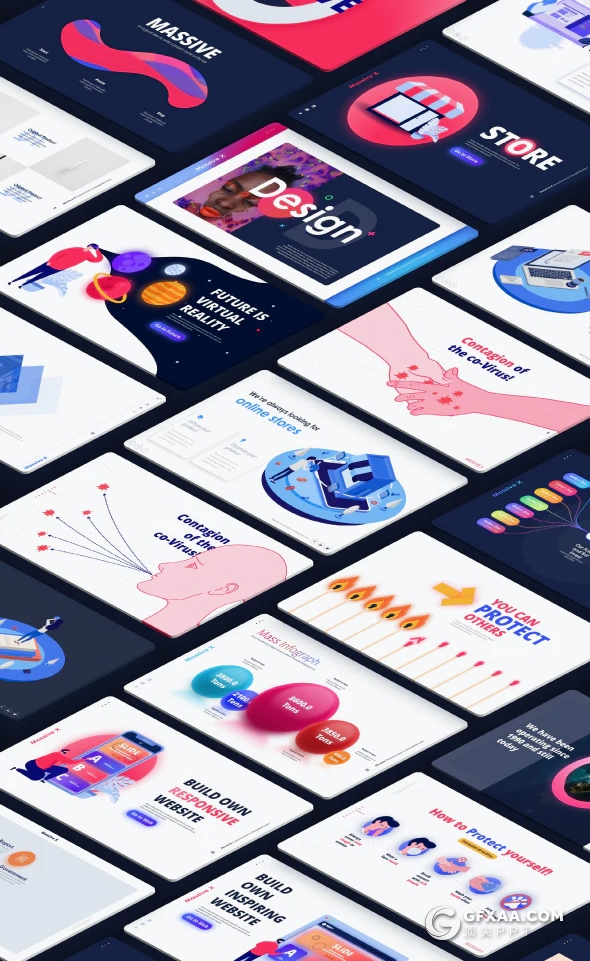 840页国外大型PPT模插画3D数据信息图形PPT动画模板 - 顶尖PPT