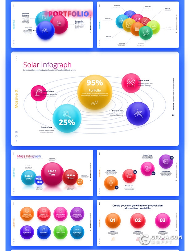 840页国外大型PPT模插画3D数据信息图形PPT动画模板 - 顶尖PPT