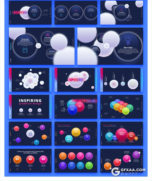 840页国外大型PPT模插画3D数据信息图形PPT动画模板 - 顶尖PPT