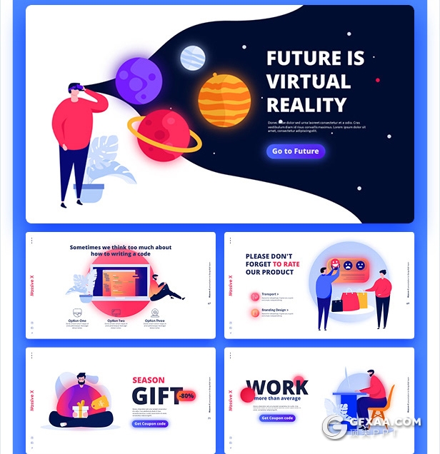 840页国外大型PPT模插画3D数据信息图形PPT动画模板 - 顶尖PPT