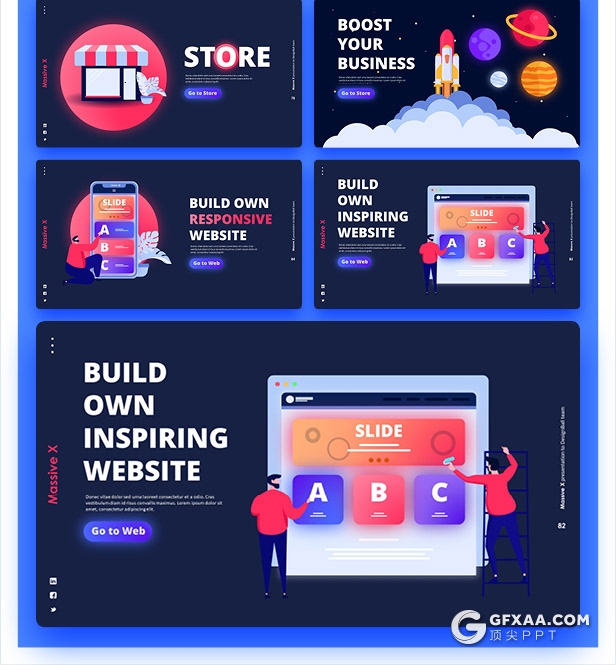 840页国外大型PPT模插画3D数据信息图形PPT动画模板 - 顶尖PPT