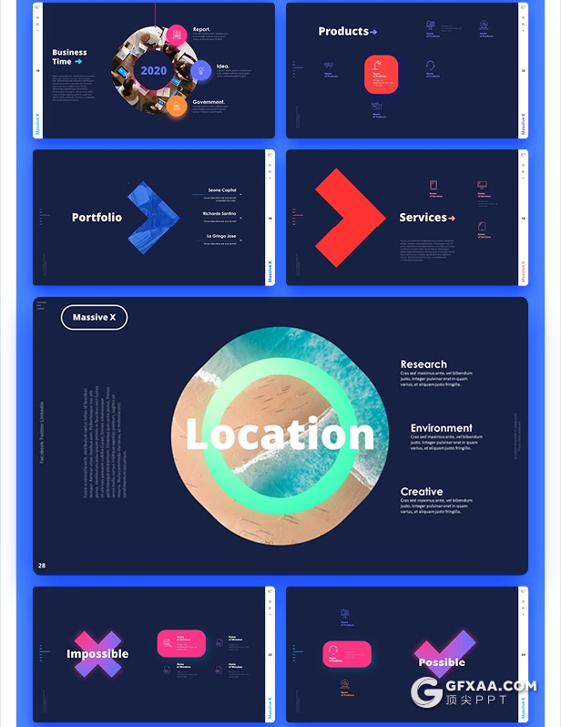 840页国外大型PPT模插画3D数据信息图形PPT动画模板 - 顶尖PPT