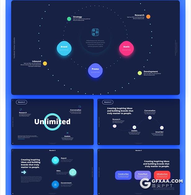 840页国外大型PPT模插画3D数据信息图形PPT动画模板 - 顶尖PPT