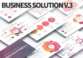 30页业务解决方案信息图形PPT模板12种配色 - 顶尖PPT