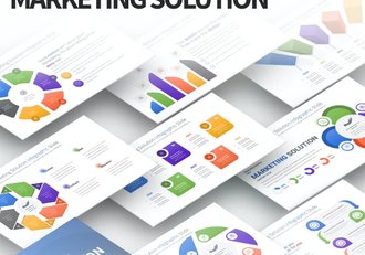 30页彩色营销解决方案PPT信息图形模板12种配色 - 顶尖PPT