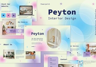 30页虚化背景室内设计家居展示PPT模板 - 顶尖PPT