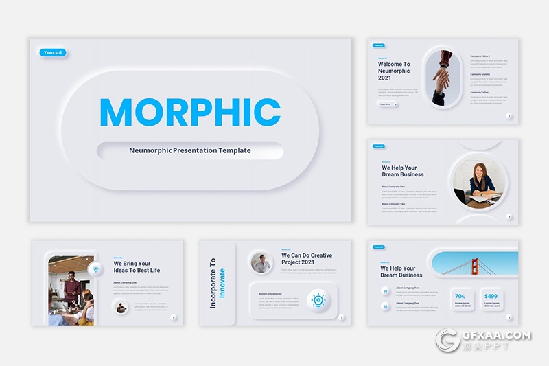 33页微立体企业介绍项目提案工作计划国外Google slides模板 - 顶尖PPT