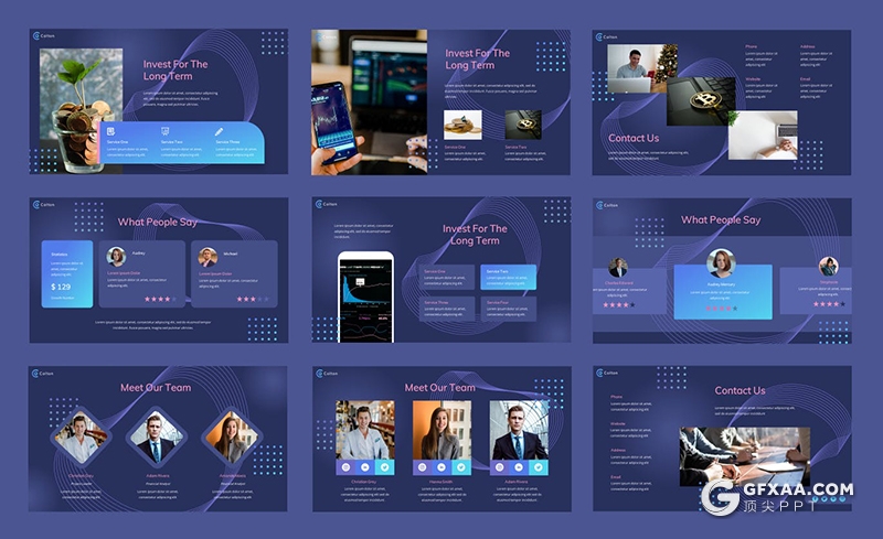 35页科技风项目资金众筹主题Google slides模板 - 顶尖PPT