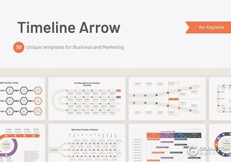 32页箭头时间轴keynote模板 - 顶尖PPT