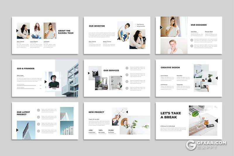 36页极简文艺小清新国外PPT模板 - 顶尖PPT