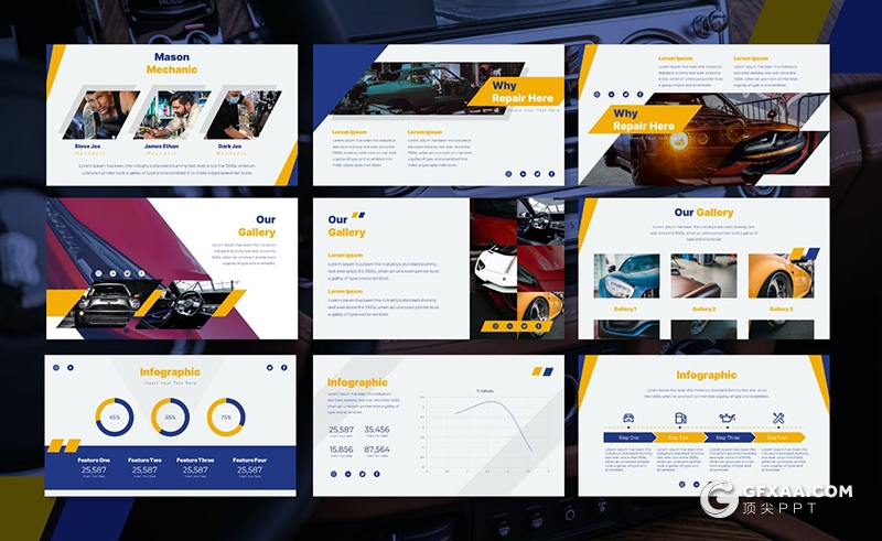 35页汽车维修售后服务主题PPT模板 - 顶尖PPT