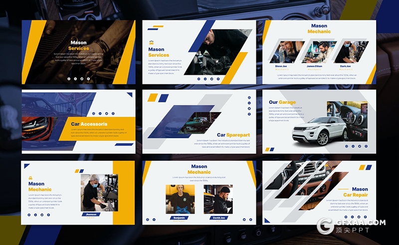 35页汽车维修售后服务主题PPT模板 - 顶尖PPT