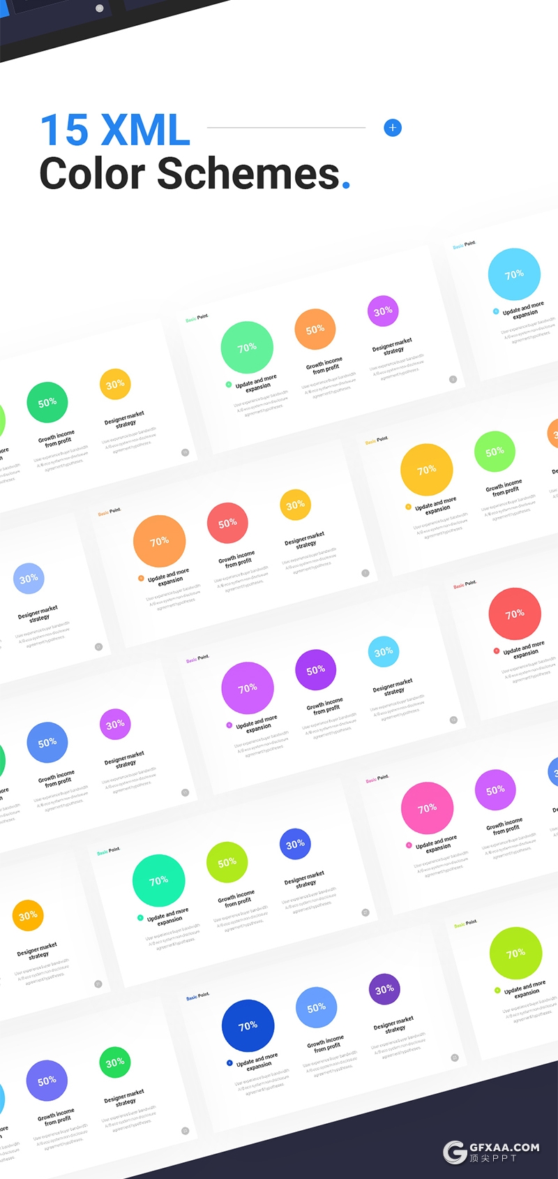 85页国外扁平化商务风格蓝色PPT模板 - 顶尖PPT