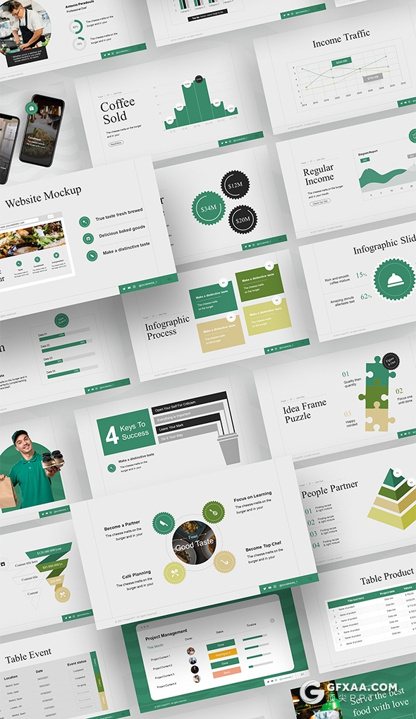 105页国外精美动画餐饮美食主题PPT模板 - 顶尖PPT