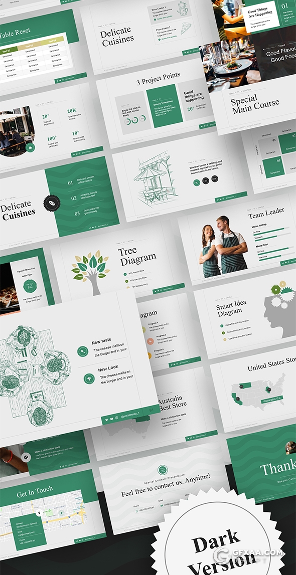 105页国外精美动画餐饮美食主题PPT模板 - 顶尖PPT