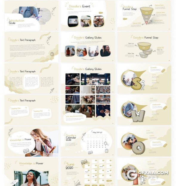80页超精美动画卡通手绘涂鸦效果PPT模板 - 顶尖PPT