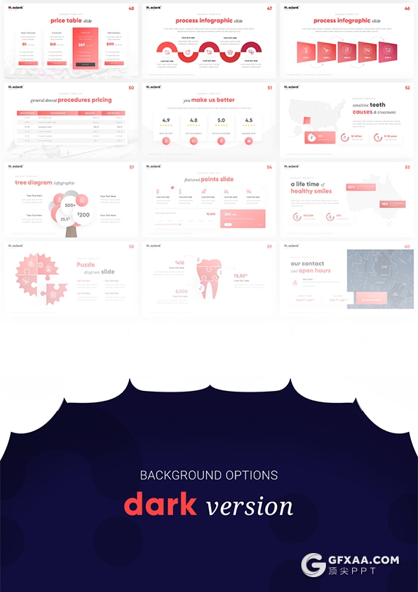 65页精美动画牙科诊所医学医疗主题国外PPT模板 - 顶尖PPT