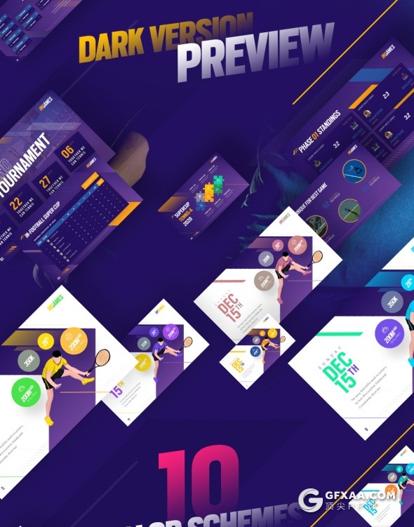 103页创意图形动画体育运动体育项目比赛主题高端PPT模板 - 顶尖PPT