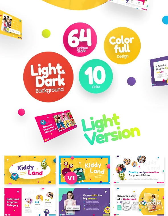 64页国外高级创意动画儿童早教培训趣味教育主题PPT模板 - 顶尖PPT