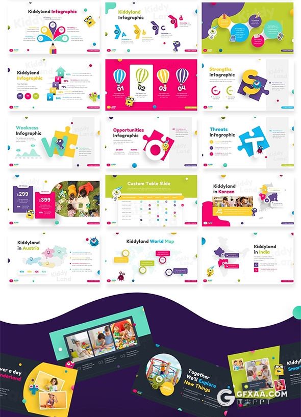 64页国外高级创意动画儿童早教培训趣味教育主题PPT模板 - 顶尖PPT